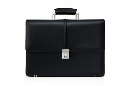 Black Leather Executive Diplomat Bag