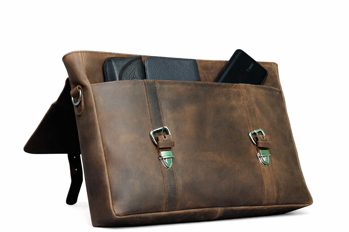 Classic Vintage Brown Leather Briefcase