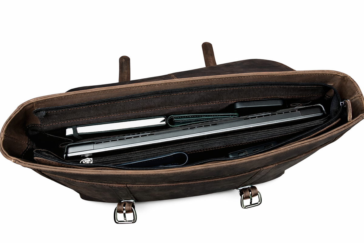 Classic Vintage Brown Leather Briefcase